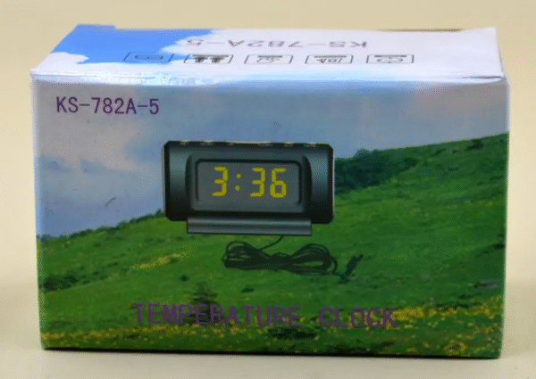 Clock Thermometer Ks-782a-5 1 Display Orange, Auto Cigarette Lighter - Image 2