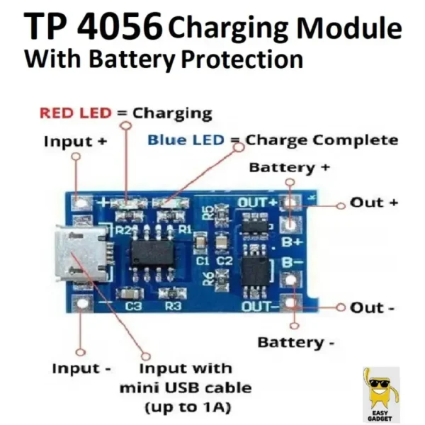 TP4056 Lithium Battery 18650 Charger Module Micro USB - Image 2