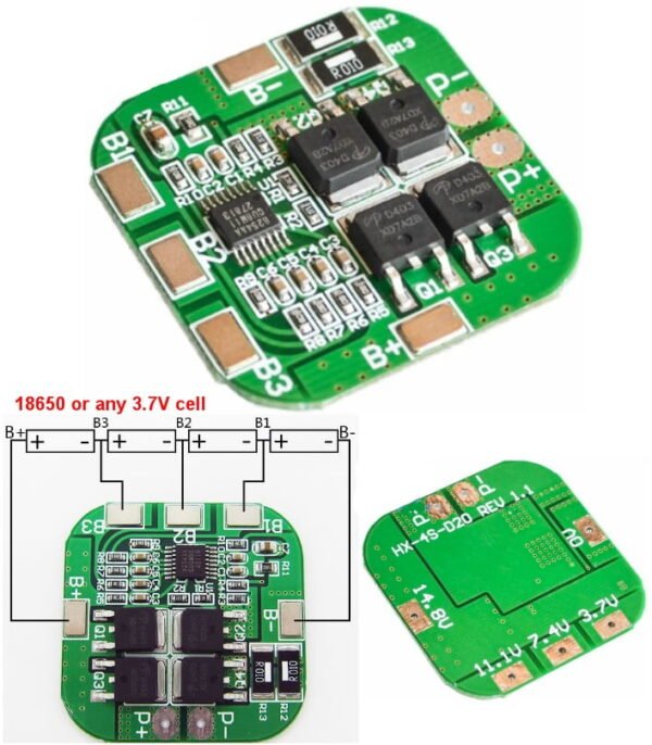 BMS 4S 20A Protection Board 18650 Li-ion Lithium Battery - Image 3