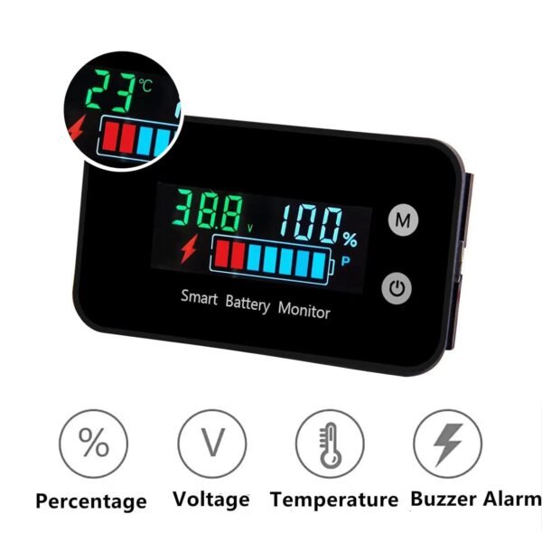 Battery Capacity Indicator DC 8V-100V Voltmeter Voltage Gauge 12V 24V 48V 72V - Image 2