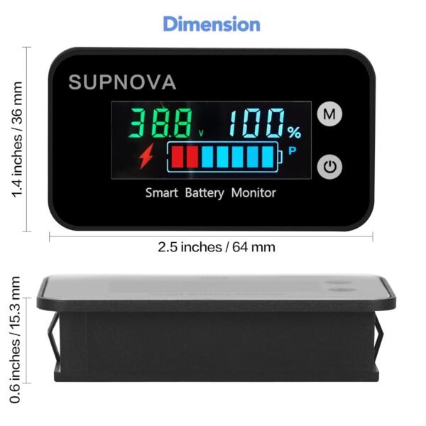 Battery Capacity Indicator DC 8V-100V Voltmeter Voltage Gauge 12V 24V 48V 72V - Image 4