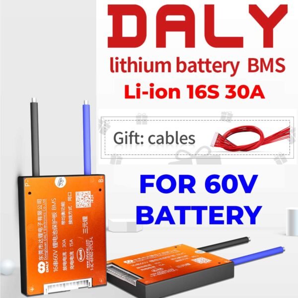 DALY 16S 48V 30A LiFePO4 BMS – Waterproof Battery Management System with Balancing & Temperature Sensor - Image 3