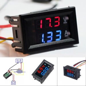 Mini DC 100V 10A Digital Voltmeter Ammeter Blue Red LED Volt Amp Meter Gauge