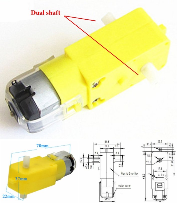 DC gear motor Yellow - Image 2