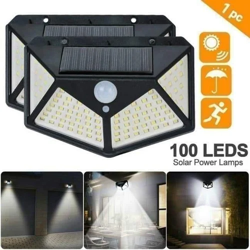 SOLAR LIGHT 100 LED OUTDOOR LIGHTING WIRELESS MOTION SENSOR LIGHTS IP65 WATERPROOF