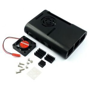 ABS Enclosure Black Case for Raspberry Pi with Heat Sink And 5v Fan