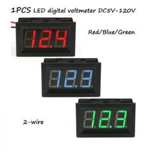Mini DC 5-120V Voltmeter LED Panel 3 Digital Display
