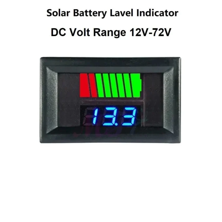 Battery Capacity Indicator DC 12V-72V Digital Voltmeter for Battery Level Monitoring